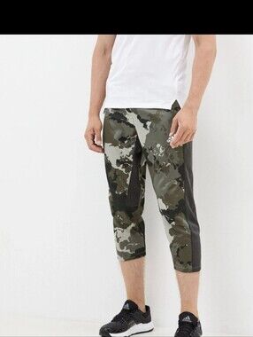 Adidas Men's Camo 3/4 Training Pants - Green Camo